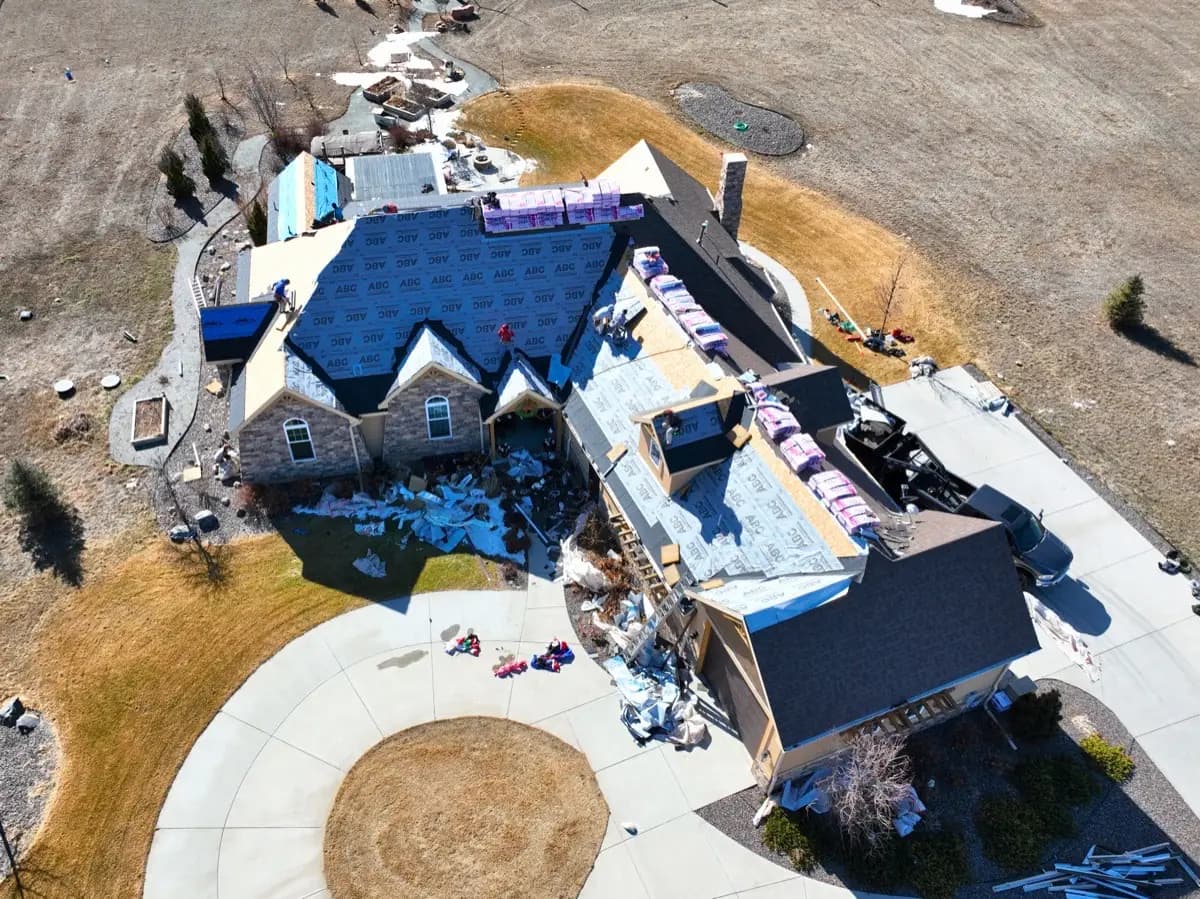 Roof repair and restoration project in Berthoud, Colorado by Gates Enterprises